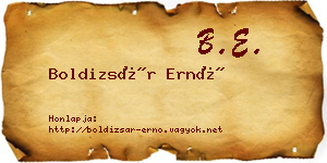 Boldizsár Ernő névjegykártya